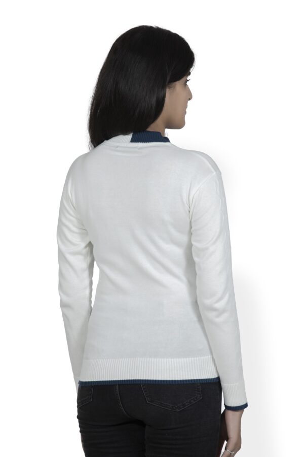 KALPANA V-neck in double colour with self design pullover - Image 4