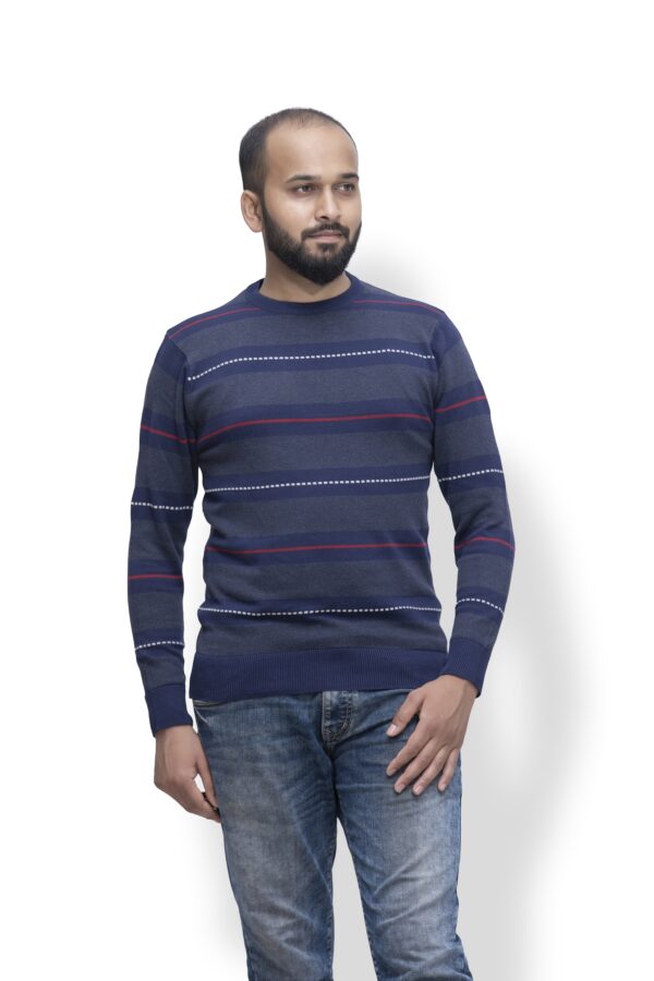 BRATS Round neck pullover with jacquard stripe - Image 7