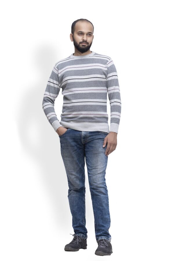 BRATS Round neck pullover with jacquard stripe - Image 2