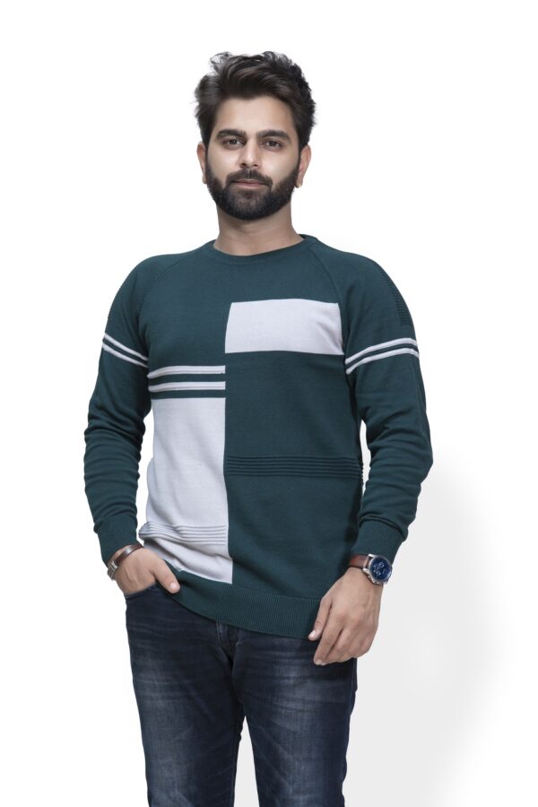 BRATS Two colour intarsia Round neck pullover - Image 6