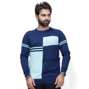 BRATS Two colour intarsia Round neck pullover