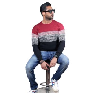 BRATS Three colour jacquard pullover